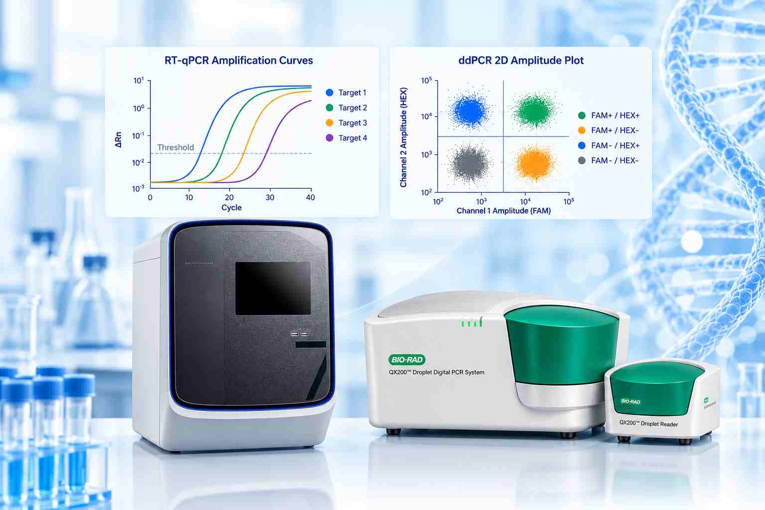 RT-qPCR and ddPCR gene expression and molecular bioanalysis
